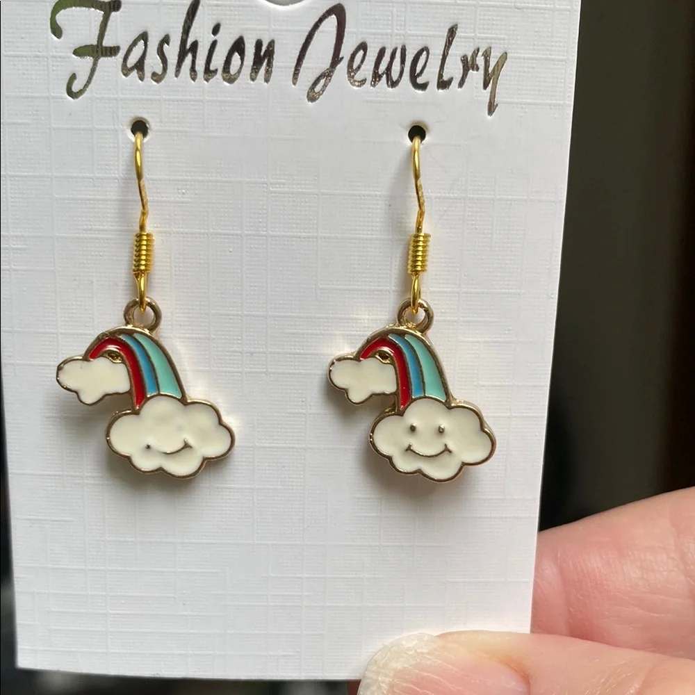 Rainbow Cloud Earrings for Kids